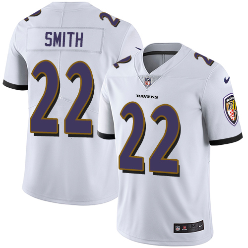 Nike Ravens #22 Jimmy Smith White Men's Stitched NFL Vapor Untouchable Limited Jersey - Click Image to Close